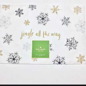 Kate spade snowflakes jingle all the way holiday placemats set of 4 nwt